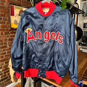 RARE Vintage LA Angels 80’s Satin Bomber Jacket